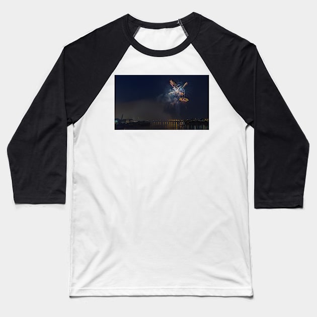 Fireworks at night in summer Baseball T-Shirt by josefpittner